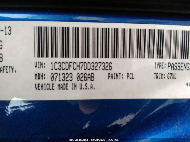 Dodge Dart Limited 2013 1C3CDFCH7DD327326 Image 10