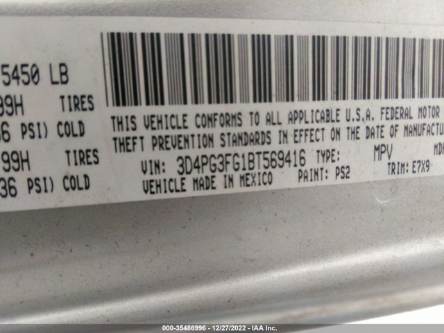 Dodge Journey Crew 2011 3D4PG3FG1BT569416 Image 9