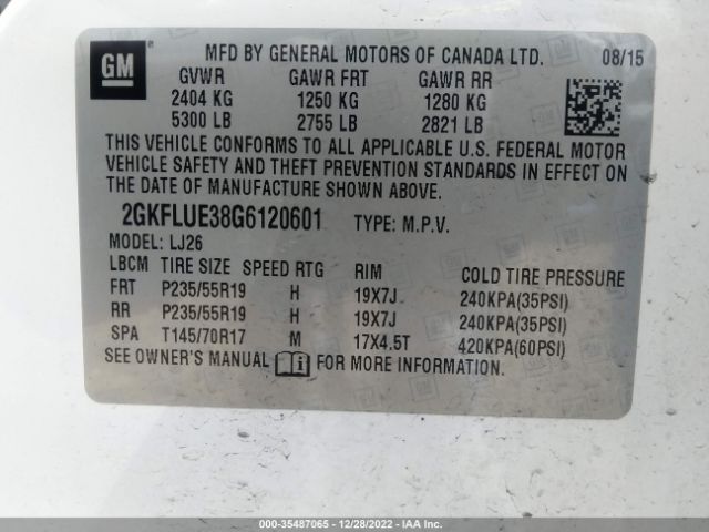 2GKFLUE38G6120601 GMC Terrain Slt