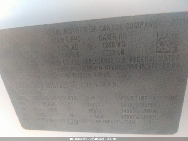 2GKALMEK9H6133540 GMC Terrain Sle