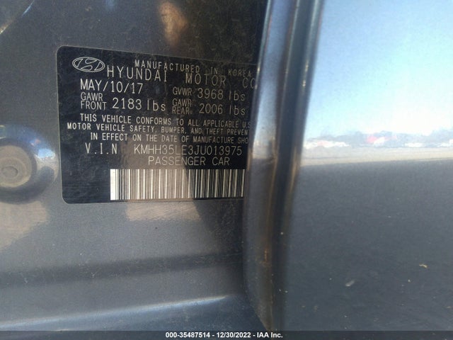 2018 HYUNDAI ELANTRA GT VIN: KMHH35LE3JU013975