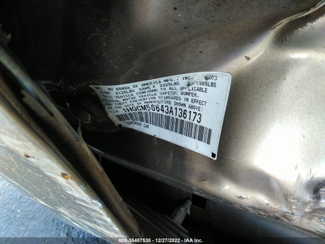 2003 HONDA ACCORD SDN VIN: 1HGCM56643A136173