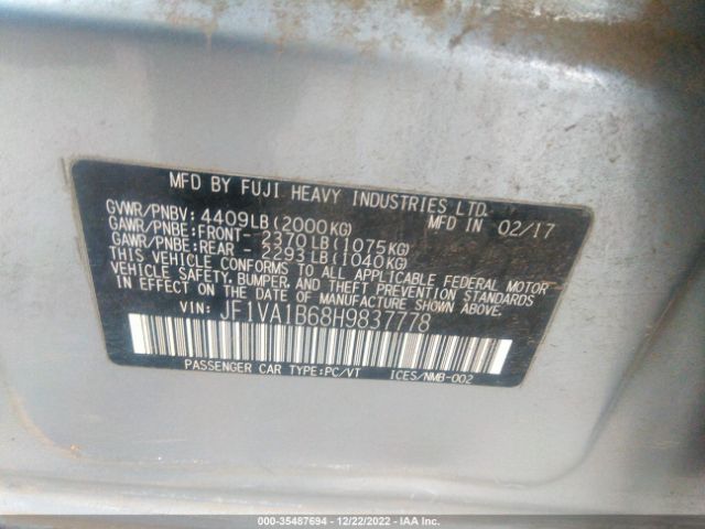 JF1VA1B68H9837778 Subaru WRX