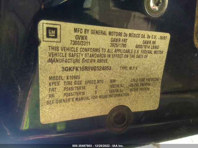 GMC Suburban 1997 3GKFK16R9VG524853 Image 9