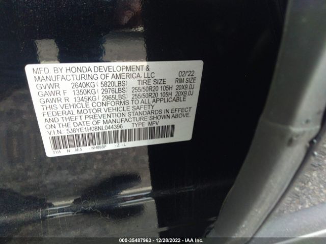 5J8YE1H08NL044396 Acura Mdx W/a-spec Package