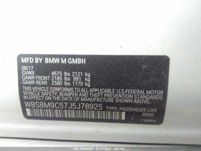 WBS8M9C57J5J78925 BMW M3