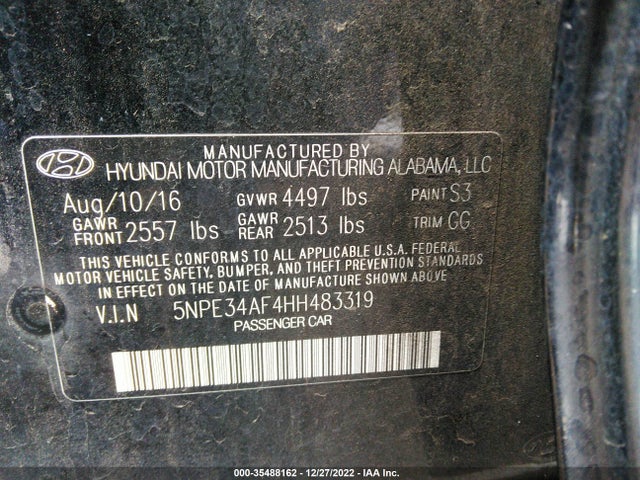 Hyundai Sonata 2017 5NPE34AF4HH483319 Image 22