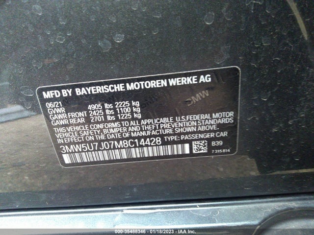 BMW 3 Series M340i 2021 3MW5U7J07M8C14428 Image 9