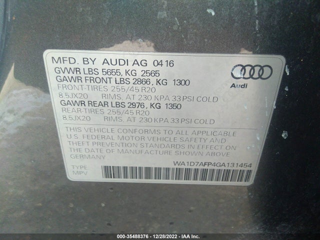 WA1D7AFP4GA131454 Audi Q5 Premium Plus