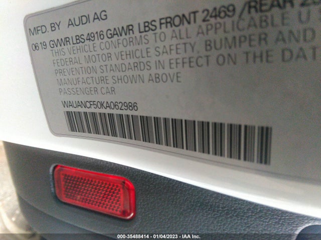 WAUANCF50KA062986 Audi A5 Sportback Premium