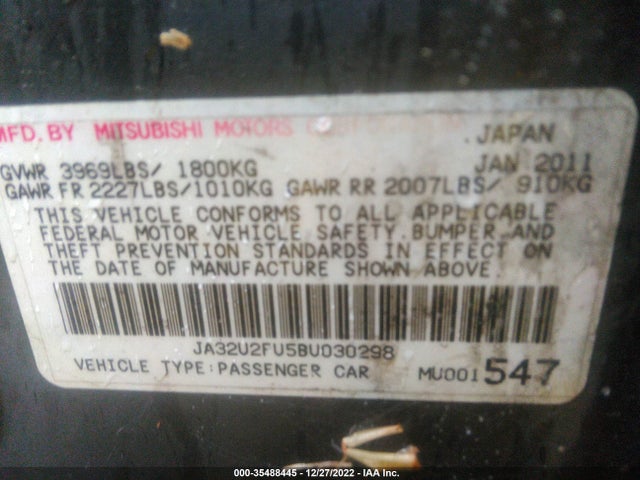 JA32U2FU5BU030298 Mitsubishi LANCER ES