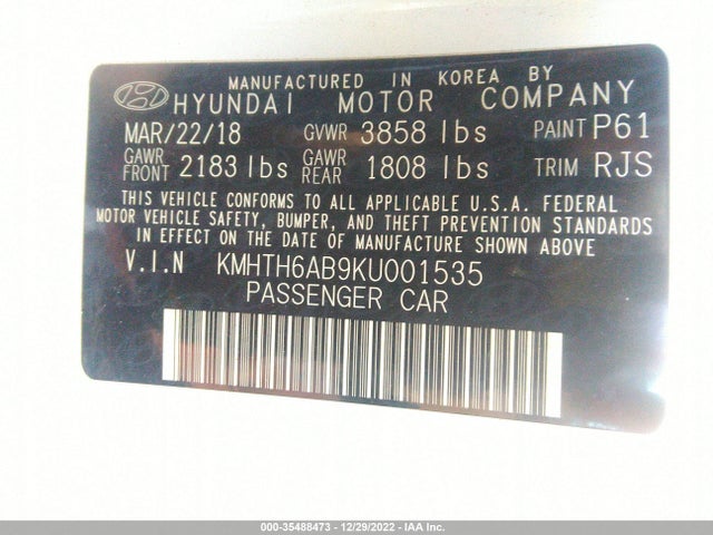 2019 Hyundai Veloster, VIN: KMHTH6AB9KU001535