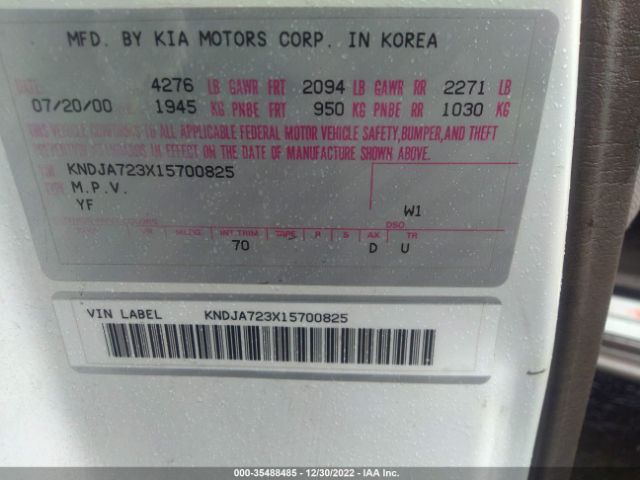 KNDJA723X15700825 KIA Sportage