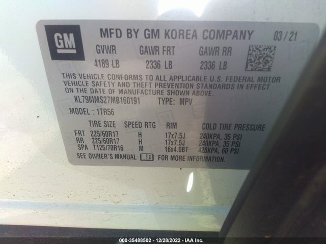 Chevrolet Trailblazer Ls 2021 KL79MMS27MB160191 Image 10