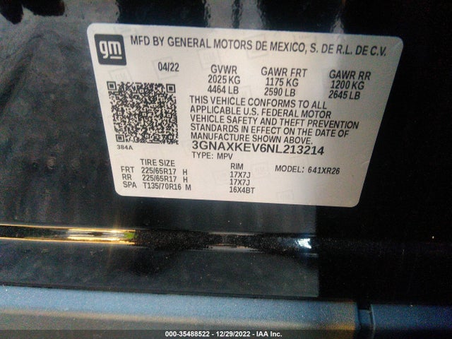 Chevrolet EQUINOX LT 2022 3GNAXKEV6NL213214 Image 9