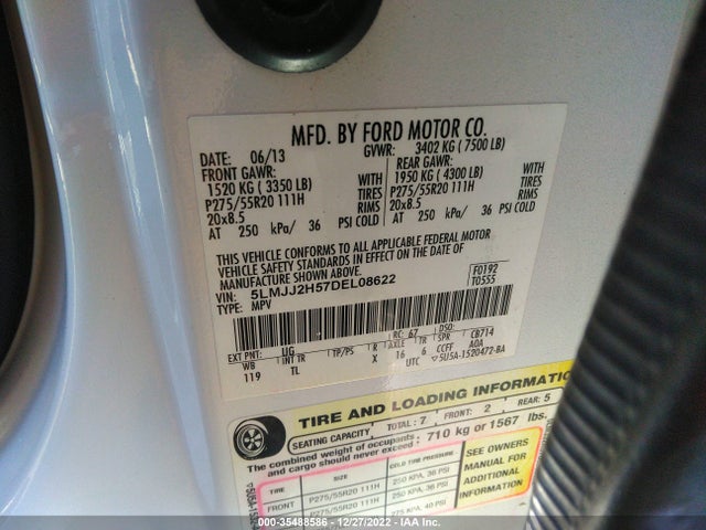 Lincoln Navigator 2013 5LMJJ2H57DEL08622 Image 10