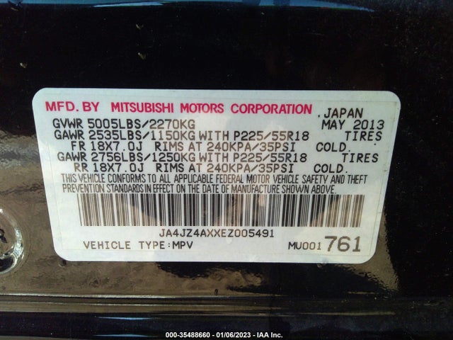 JA4JZ4AXXEZ005491 Mitsubishi OUTLANDER GT