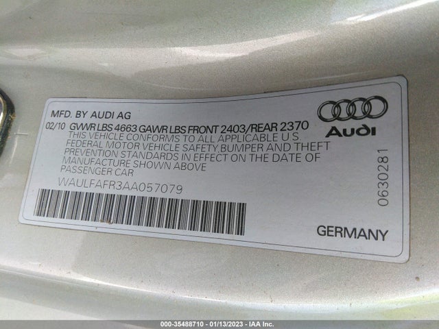 WAULFAFR3AA057079 Audi A5 2.0l Premium Plus
