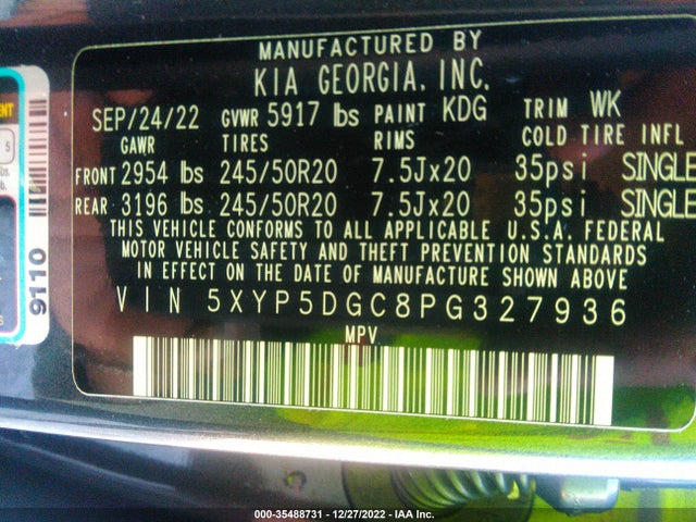 2023 Kia Telluride, VIN: 5XYP5DGC8PG327936