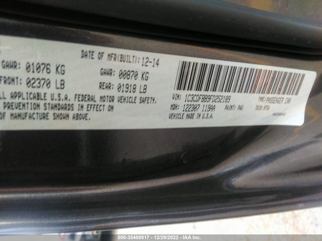 Dodge DART SXT 2015 1C3CDFBB9FD252189 Image 9