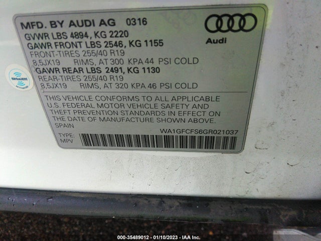 Audi Q3 Prestige 2016 WA1GFCFS6GR021037 Image 9