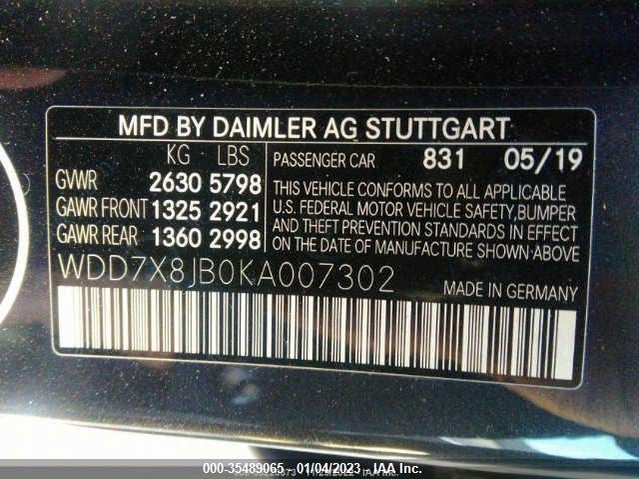 2019 Mercedes-Benz AMG GT, VIN: WDD7X8JB0KA007302