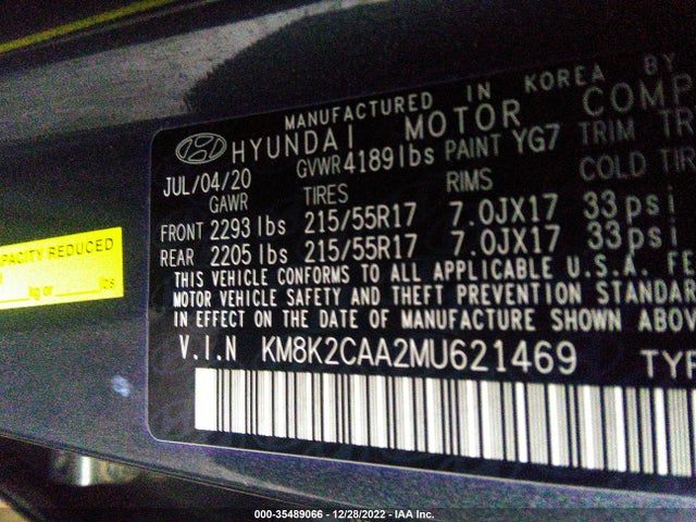 2021 Hyundai Kona, VIN: KM8K2CAA2MU621469