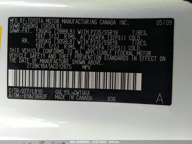 Lexus RX 350 2010 2T2BK1BA1AC012675 Image 10