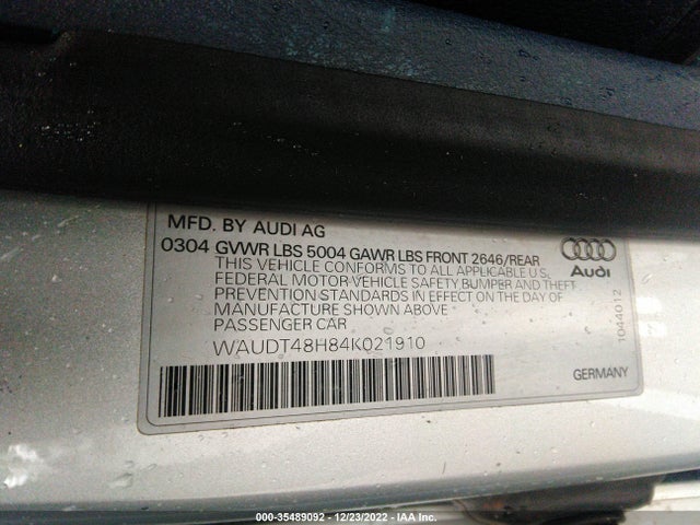 WAUDT48H84K021910 Audi A4 3.0l