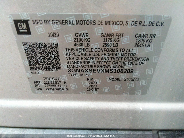 Chevrolet EQUINOX LS 2021 3GNAXSEVXMS108289 Image 9