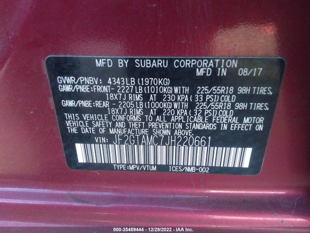 2018 Subaru Crosstrek, VIN: JF2GTAMC7JH220661