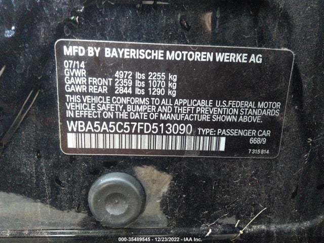 BMW 5 Series 528i 2015 WBA5A5C57FD513090 Image 13