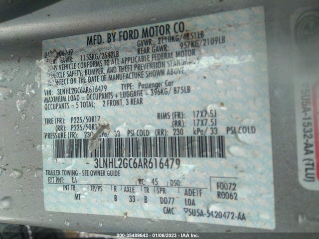 Lincoln MKZ 2010 3LNHL2GC6AR616479 Image 11