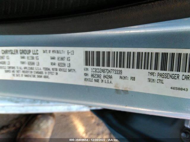 2013 DODGE AVENGER SE VIN: 1C3CDZAB7DN773339
