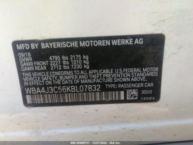 WBA4J3C56KBL07832 BMW 4 Series 430i Xdrive