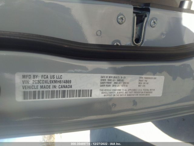 2C3CDXL9XMH614869 Dodge Charger Srt Hellcat Widebody
