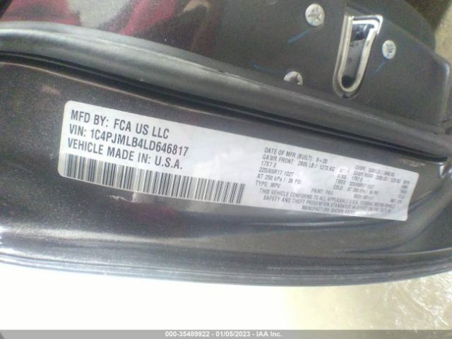 1C4PJMLB4LD646817 Jeep Cherokee Latitude Plus