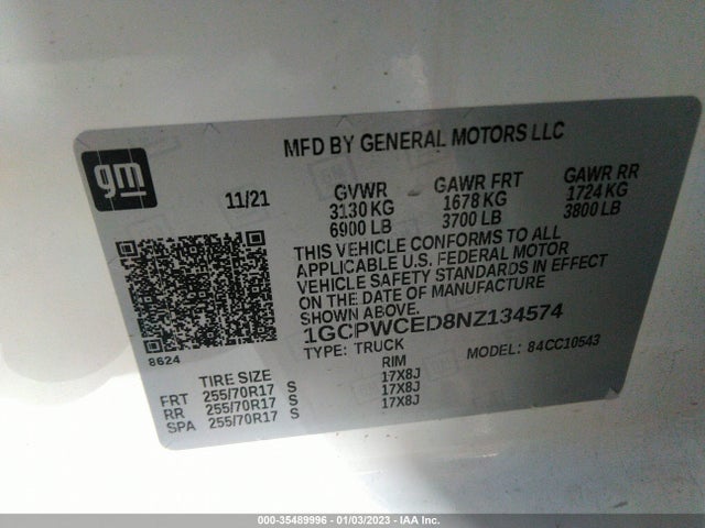 Chevrolet Silverado 1500 Ltd Lt 2022 1GCPWCED8NZ134574 Image 9