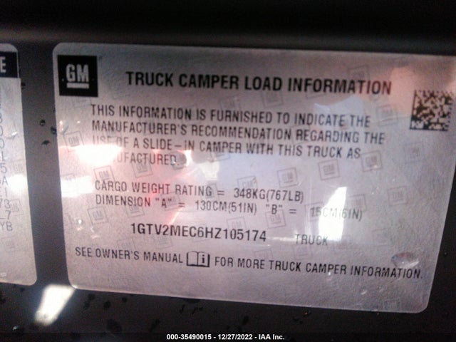 2017 GMC Sierra 1500, VIN: 1GTV2MEC6HZ105174