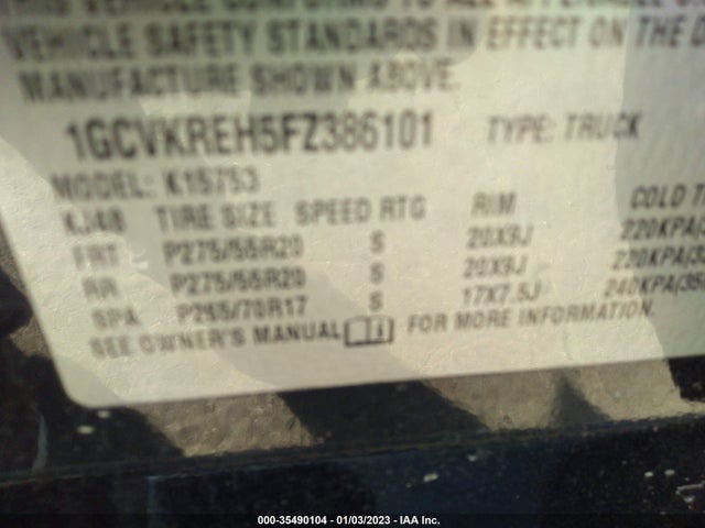 Chevrolet Silverado 1500 Lt 2015 1GCVKREH5FZ386101 Image 11