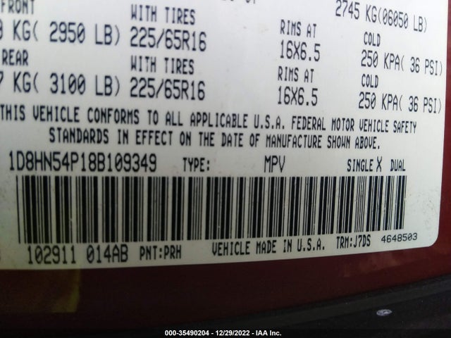 Dodge Grand Caravan Sxt 2008 1D8HN54P18B109349 Image 10