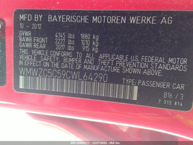 Mini Cooper Countryman S 2012 WMWZC5C59CWL64290 Image 9