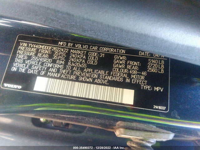 2015 Volvo XC60, VIN: YV440MDD0F2622422
