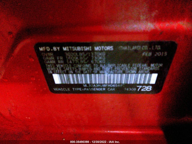ML32A3HJ8FH045480 Mitsubishi Mirage De/rf