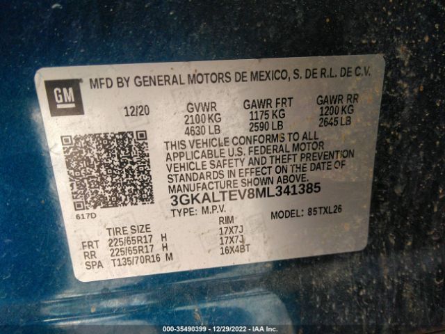 3GKALTEV8ML341385 GMC Terrain Sle