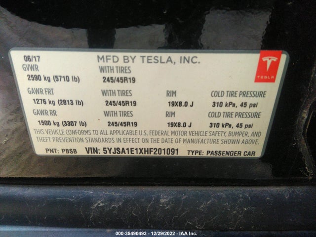Tesla Model S 60/75 2017 5YJSA1E1XHF201091 Image 10