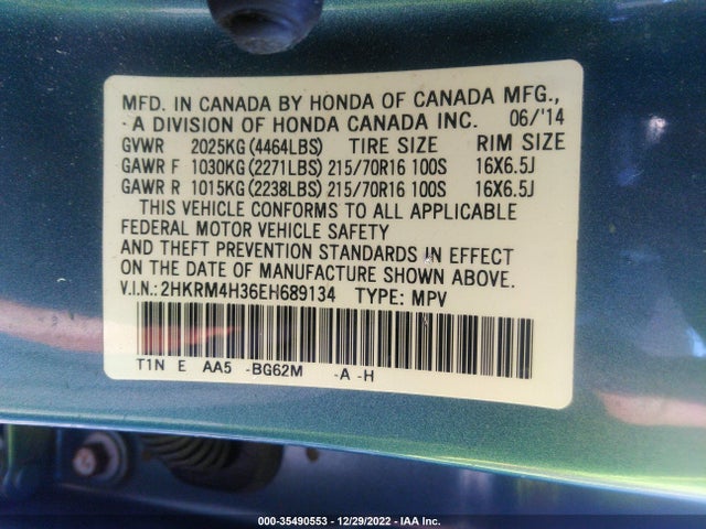 Honda CR-V LX 2014 2HKRM4H36EH689134 Image 10