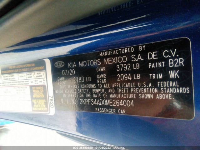 3KPF34AD0ME264004 KIA Forte Gt-line