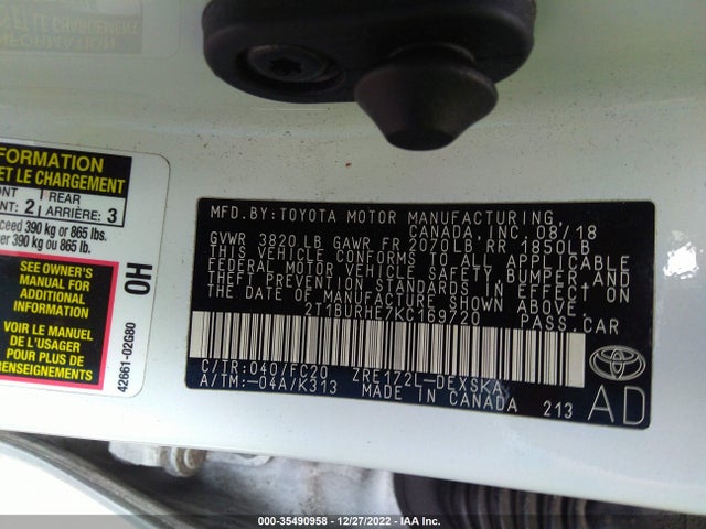 Toyota COROLLA SE 2019 2T1BURHE7KC169720 Image 10