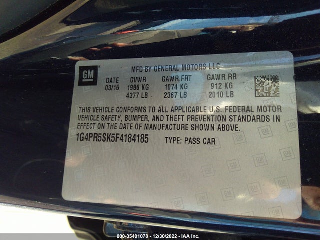 1G4PR5SK5F4184185 Buick Verano Convenience Group